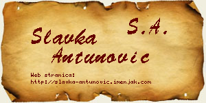 Slavka Antunović vizit kartica